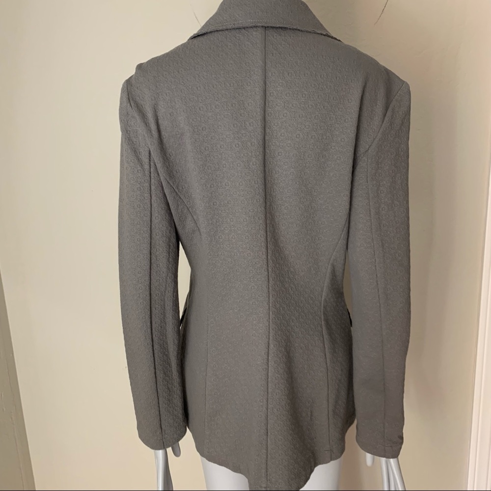 BEATRICE .B Made in Italy Embellished Stretch Textured Zip Front Blazer Size 10 - Picture 14 of 16